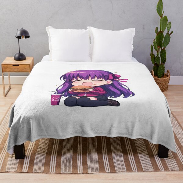 Item preview, Sakura Matou Fate Stay Night Chibi Burger Kawaii Purple Mood designed and sold by earlobejerk.