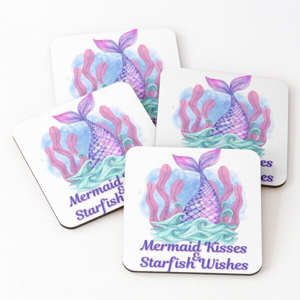 Item preview, Mermaid Kisses & Starfish Wishes — Watercolor Mermaid Tail Seaweed Waves T-Shirt designed and sold by DonnaRaine.