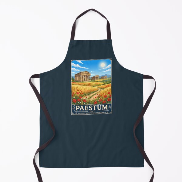 Item preview, Paestum Italy Vintage Travel Poster Ancient Greek Temples designed and sold by RetroRewind Studio.