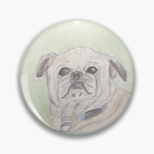 Item preview, Watercolor portrait of a pug designed and sold by San-shine-arts.