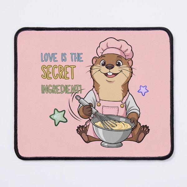 Item preview, Cake Decorator Otter – Love Is the Secret Ingredient | Cute Baker designed and sold by jindezign.