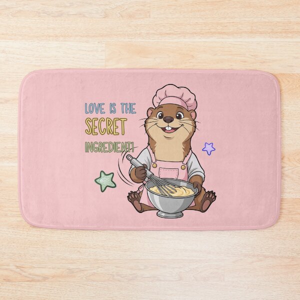 Item preview, Cake Decorator Otter – Love Is the Secret Ingredient | Cute Baker designed and sold by jindezign.
