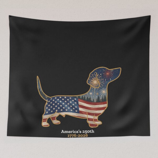 Item preview, Dachshund America's 250th Patriotic Dog Fireworks designed and sold by CriseldaBruning.