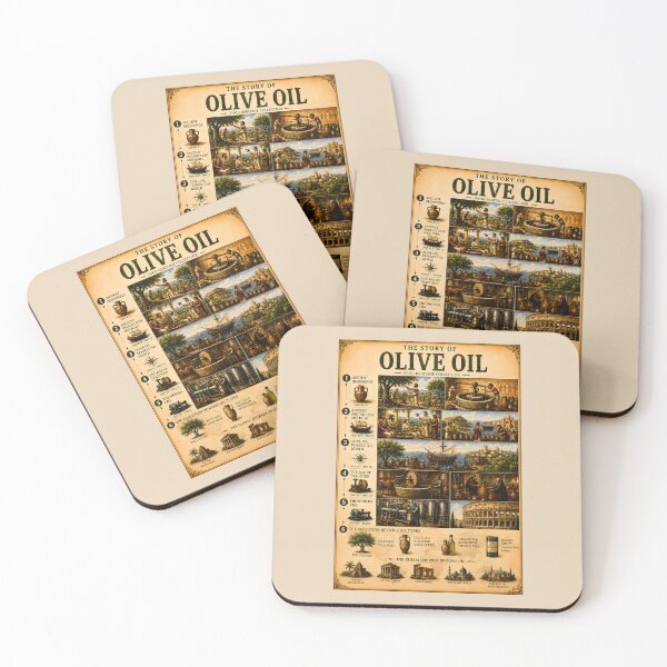 Item preview,  ⁠Vintage Olive Oil History Food Infographic Poster⁠ designed and sold by Easternpantry.