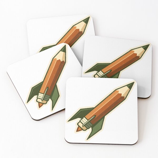 Item preview, Pencil Rocket - Retro Learning Sticker designed and sold by creators_collective.