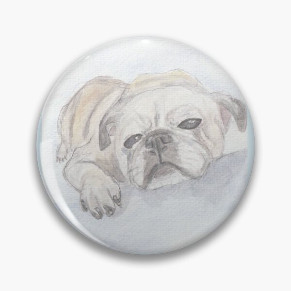 Item preview, Watercolor of a resting pug designed and sold by San-shine-arts.