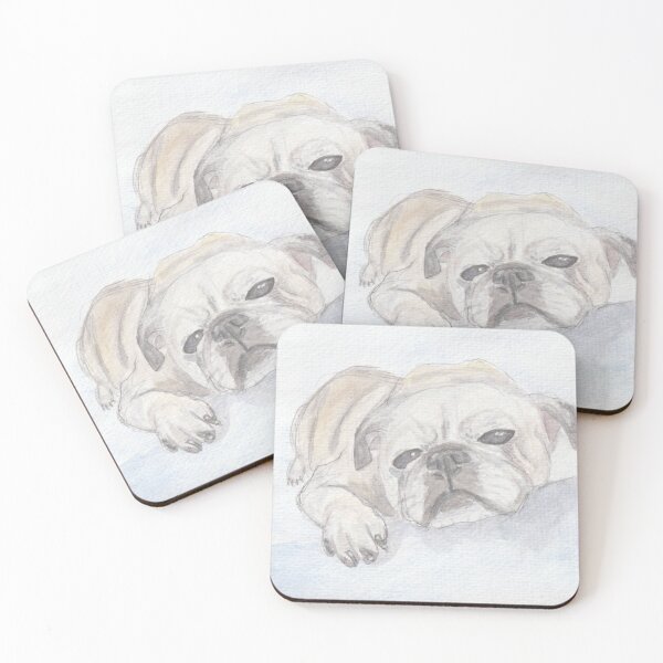 Item preview, Watercolor of a resting pug designed and sold by San-shine-arts.