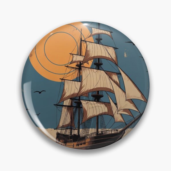Item preview, Vintage Sailing Ship Wall Art | Retro Ocean Sunset Printable designed and sold by GalleryPeak.