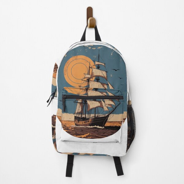 Item preview, Vintage Sailing Ship Wall Art | Retro Ocean Sunset Printable designed and sold by GalleryPeak.