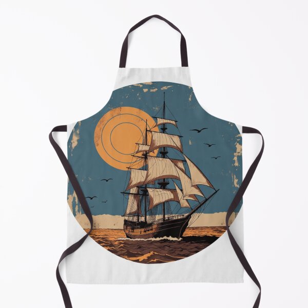Item preview, Vintage Sailing Ship Wall Art | Retro Ocean Sunset Printable designed and sold by GalleryPeak.