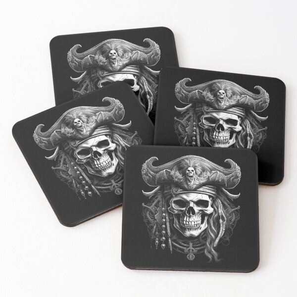 Item preview, Pirate Skull Captain Dark Gothic Horror Art designed and sold by inkoutninja.