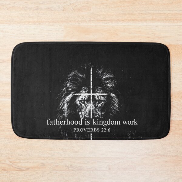Item preview, Fatherhood is Kingdom Work Retro Faith Based Lion Cross designed and sold by CriseldaBruning.