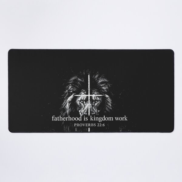 Item preview, Fatherhood is Kingdom Work Retro Faith Based Lion Cross designed and sold by CriseldaBruning.