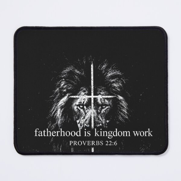Item preview, Fatherhood is Kingdom Work Retro Faith Based Lion Cross designed and sold by CriseldaBruning.