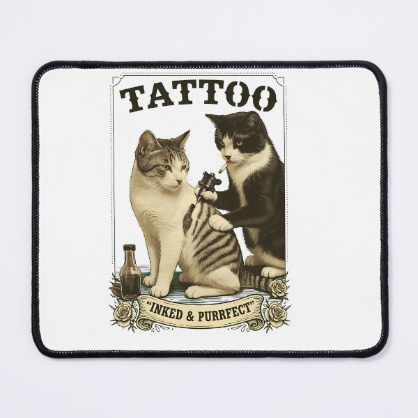 Item preview, Cool Cat Gets Tattooed Smoking Meme designed and sold by snugglee.