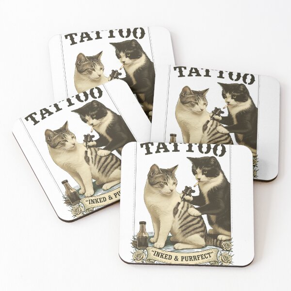 Item preview, Cool Cat Gets Tattooed Smoking Meme designed and sold by snugglee.