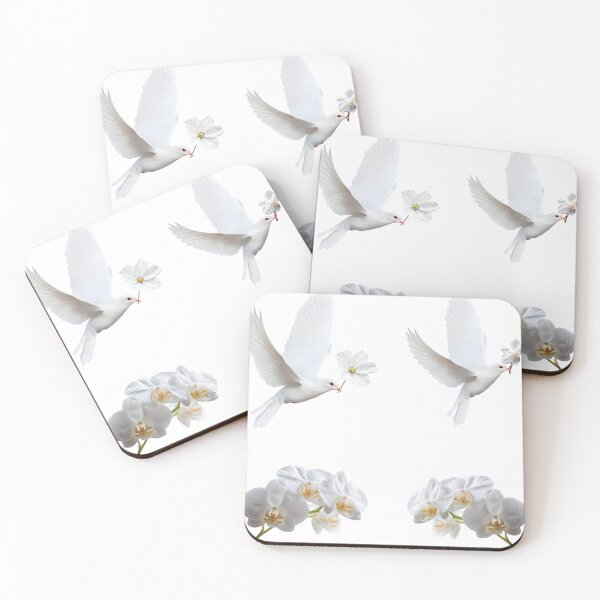Item preview, White Flower Dove Sticker Pack |Peace relaxing Aesthetic pure white Flowers Doves Stickers designed and sold by Art_IN_Design Pack.