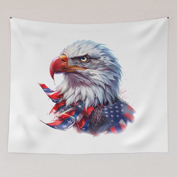 Item preview, Patriotic American Bald Eagle Watercolor Aesthetic Illustration Art designed and sold by NotasCreativa.