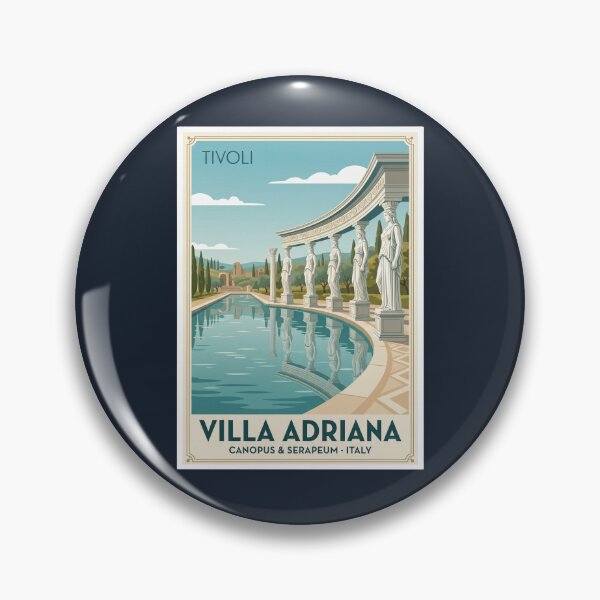 Item preview, Hadrians Villa Tivoli Vintage Travel Poster Roman Pool designed and sold by RetroRewind Studio.