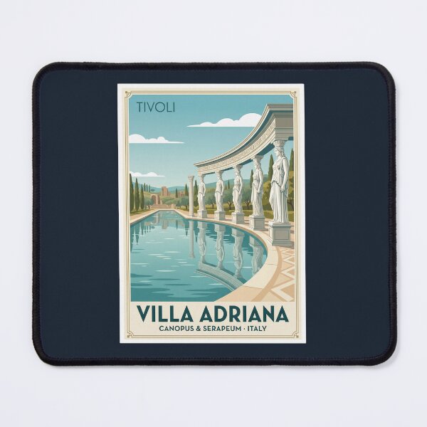 Item preview, Hadrians Villa Tivoli Vintage Travel Poster Roman Pool designed and sold by RetroRewind Studio.