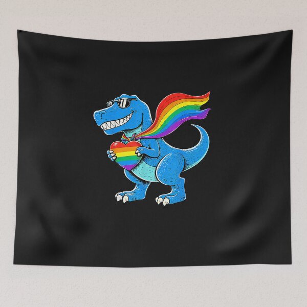 Item preview, Funny T Rex LGBTQ Pride Design US Flag and Heart Gay Support designed and sold by FrankIsabel.