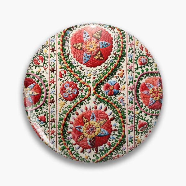 Item preview, Lakai Suzani Uzbekistan Embroidery designed and sold by Vicky Brago-Mitchell®.