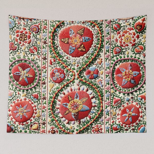 Item preview, Lakai Suzani Uzbekistan Embroidery designed and sold by Vicky Brago-Mitchell®.