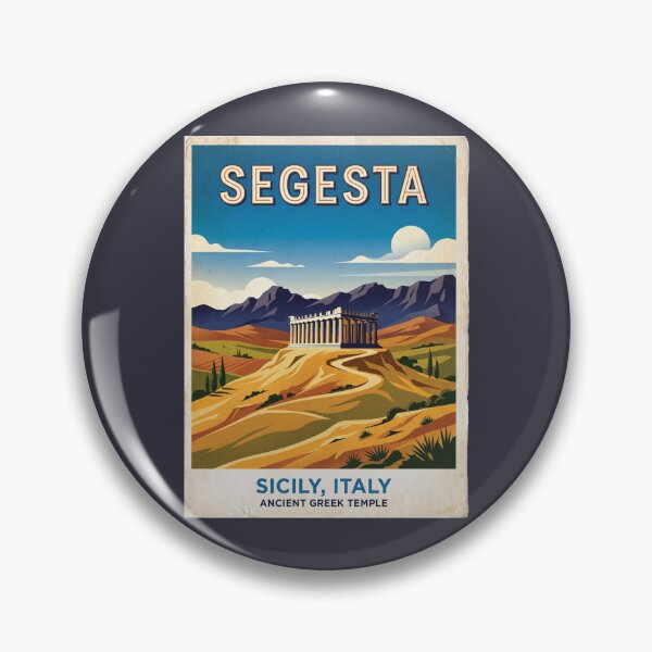 Item preview, Segesta Sicily Vintage Travel Poster Greek Temple Art designed and sold by RetroRewind Studio.