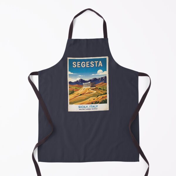 Item preview, Segesta Sicily Vintage Travel Poster Greek Temple Art designed and sold by RetroRewind Studio.
