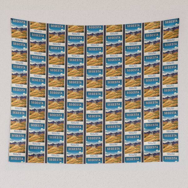 Item preview, Segesta Sicily Vintage Travel Poster Greek Temple Art designed and sold by RetroRewind Studio.