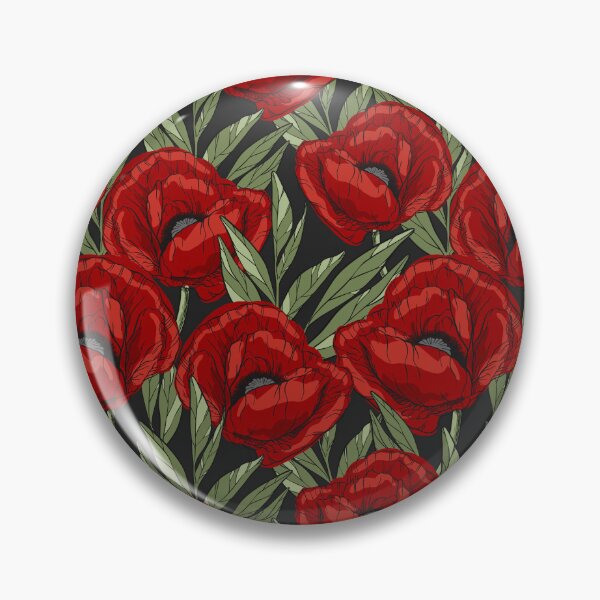 Item preview, Hand drawn vintage poppies with black contour designed and sold by OlenaTe.