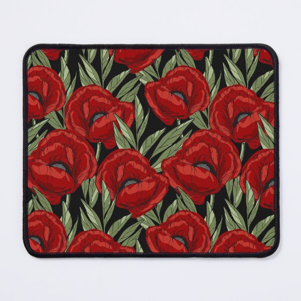 Item preview, Hand drawn vintage poppies with black contour designed and sold by OlenaTe.