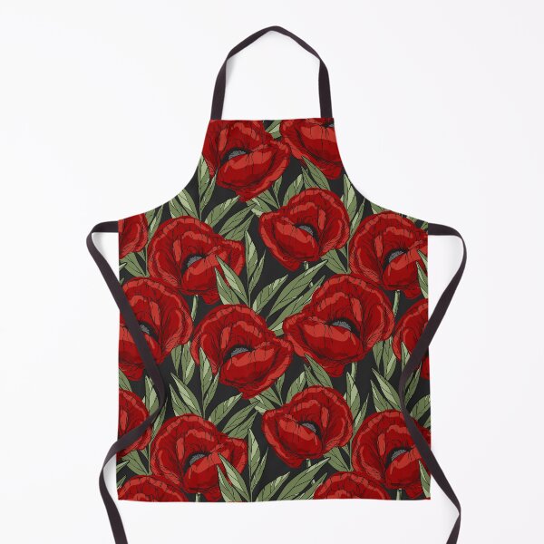 Item preview, Hand drawn vintage poppies with black contour designed and sold by OlenaTe.