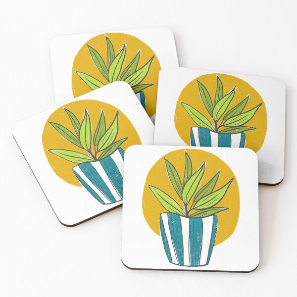 Item preview, Succulent Plant In Pot Striped Vase Illustration designed and sold by Thefulavocado.