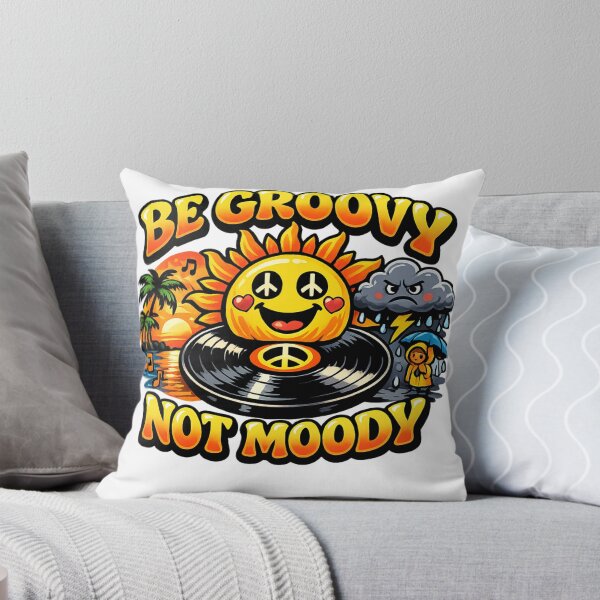 Item preview, Be Groovy Not Moody Retro Sun Vibes designed and sold by Dresut.