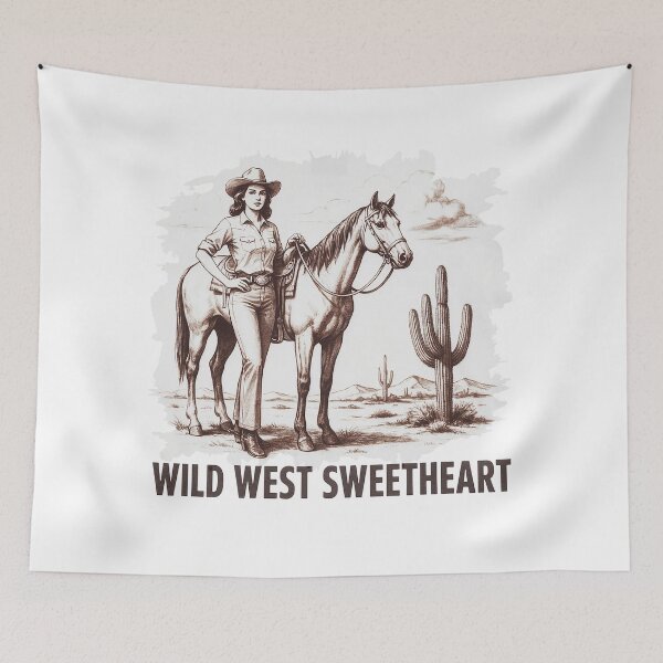 Item preview, Wild West Sweetheart Cowgirl Horse Western Graphic T-Shirt designed and sold by Cool-cat-art.
