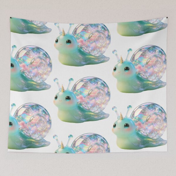 Item preview, Emerald Snail - Magical Unicorn Rainbow Crystal Dream designed and sold by ABYSSLAB.
