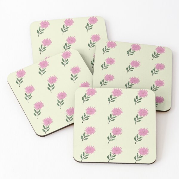 Item preview, Minimalist cute pink flower seamless pattern with green leaves. designed and sold by AjjimaJKM.