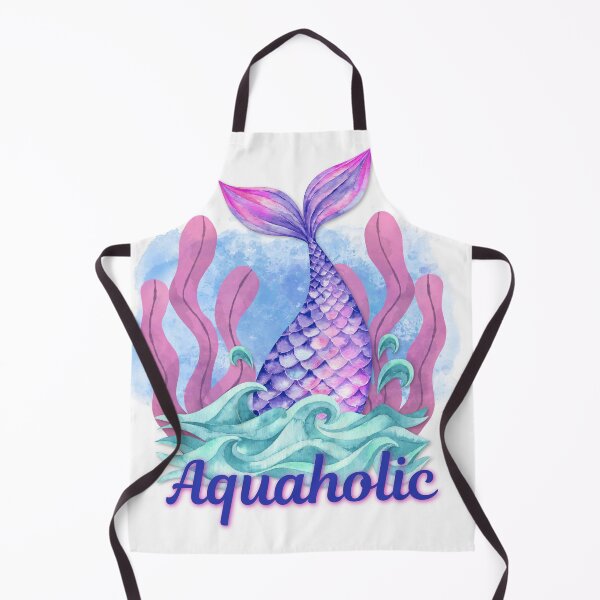 Item preview, Aquaholic — Watercolor Mermaid Tail Waves Seaweed Ocean Lover T-Shirt designed and sold by DonnaRaine.