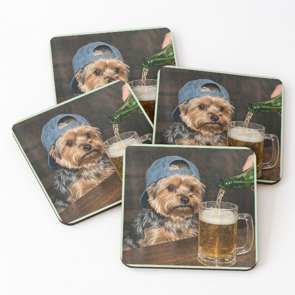 Item preview, Yorkie Drinking Beer Funny Dog Meme designed and sold by miuukiuu.