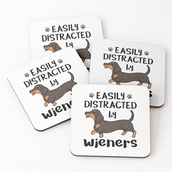Item preview, Easily Distracted by Wieners Funny Dachshund Wiener Dog designed and sold by jaygo.