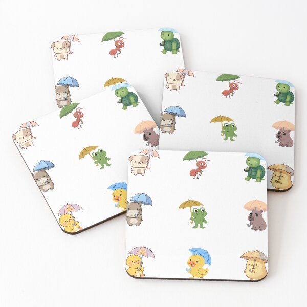 Item preview,  Cute animals Sticker Pack Kawaii Rainy Day / Cute Animals Aesthetic animal Umbrellas Stickers designed and sold by Art_IN_Design Pack.
