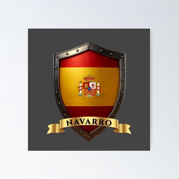 Item preview, Navarro Spain Family Name Shield designed and sold by Highlandkings.