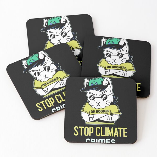 Item preview, Stop Climate Crimes Ok Boomer Cat designed and sold by GenZFashion000.