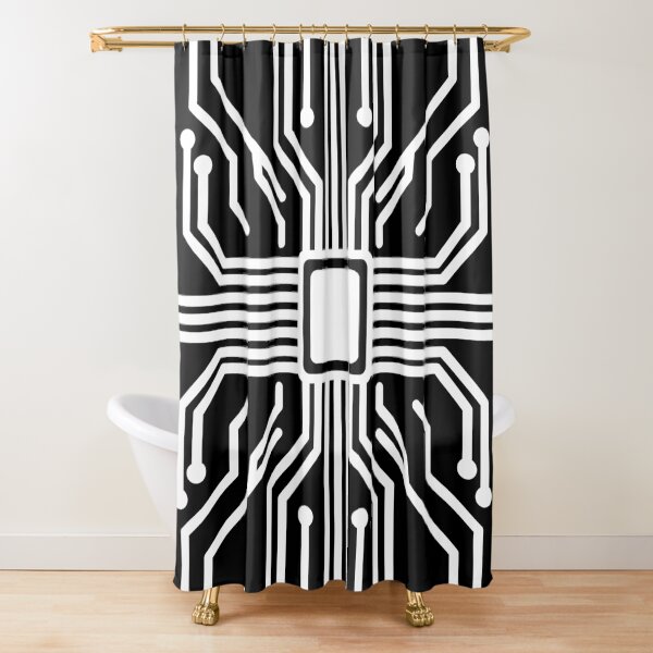 Item preview, Futuristic Microchip Circuit Board Icon in Minimal Transparent Line Style on black circuit board designed and sold by Longsilp.