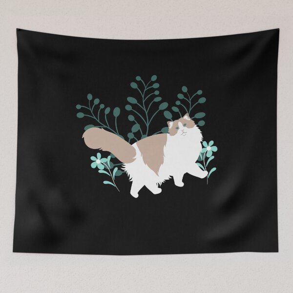 Item preview, Fluffy Cat Among Botanical Blooms designed and sold by GiaoCalonas.