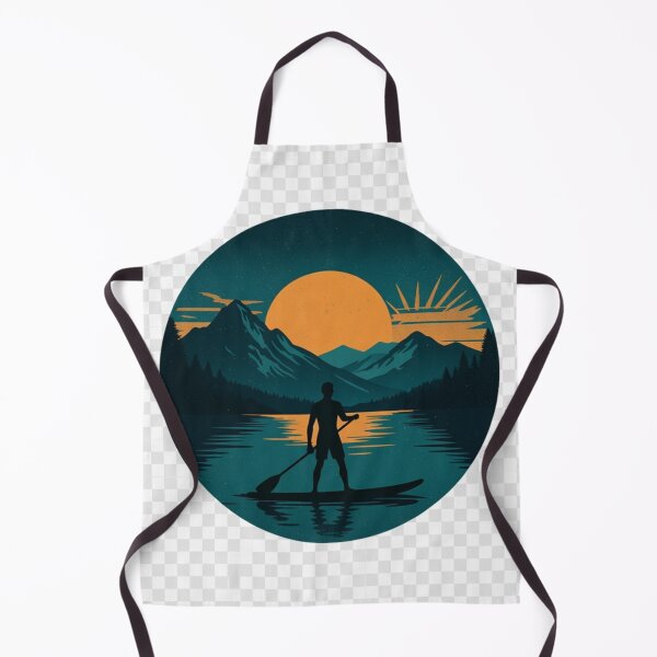 Item preview, Night Paddle Board Wall Art | Retro Mountain Lake Sunset Printable designed and sold by GalleryPeak.