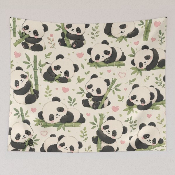 Item preview, Cute Baby Panda Pattern | Kawaii Sleeping Pandas & Bamboo Seamless Design designed and sold by RJACreative.