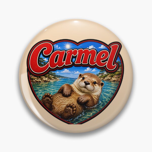 Item preview, Carmel - California Sea Otter Coastal Heart Shape designed and sold by Myra365Art.