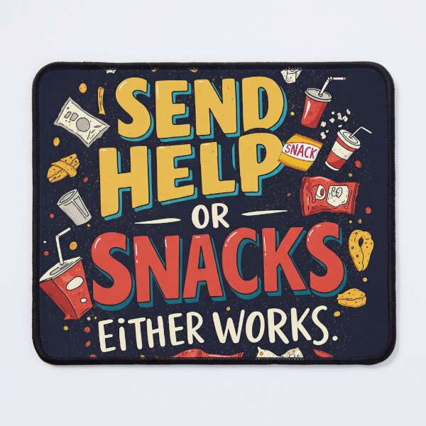 Item preview, Send Help Or Snacks Either Works Funny Relatable Foodie Quote designed and sold by DesignsCreative.